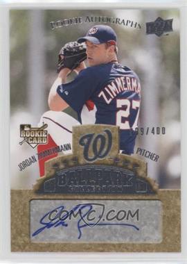 2009 Upper Deck Ballpark Collection - [Base] #86 - Rookie Autographs - Jordan Zimmermann /400