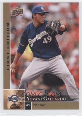 2009 Upper Deck First Edition - [Base] #167 - Yovani Gallardo