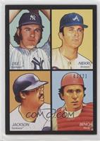 Sparky Lyle, Phil Niekro, Reggie Jackson, Johnny Bench #/21