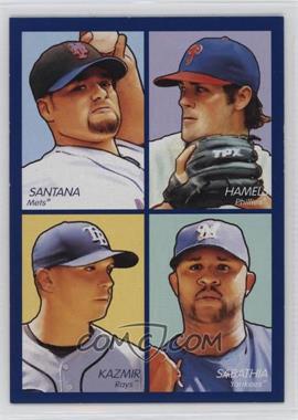 2009 Upper Deck Goudey - 4-in-1 - Blue #35-32 - Johan Santana, Cole Hamels, Scott Kazmir, C.C. Sabathia (CC on Card)