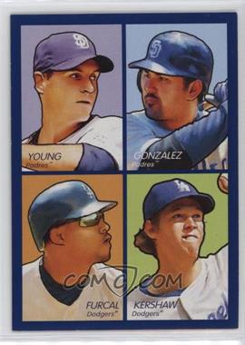 2009 Upper Deck Goudey - 4-in-1 - Blue #35-72 - Chris Young, Adrian Gonzalez,  Rafael Furca, Clayton Kershaw