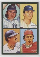 Sparky Lyle, Phil Niekro, Reggie Jackson, Johnny Bench [EX to NM]