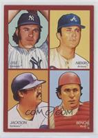 Sparky Lyle, Phil Niekro, Reggie Jackson, Johnny Bench