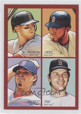 2009 Upper Deck Goudey - 4-in-1 - Red #35-100 - Dustin Pedroia, David Ortiz, Josh Beckett, Carlton Fisk