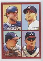 Brian McCann, Tim Hudson, Chipper Jones, Kelly Johnson