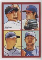 Johan Santana, Cole Hamels, Scott Kazmir, C.C. Sabathia (CC on Card)