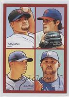 Johan Santana, Cole Hamels, Scott Kazmir, C.C. Sabathia (CC on Card)