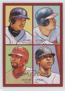 2009 Upper Deck Goudey - 4-in-1 - Red #35-63 - Ichiro Suzuki, Grady Sizemore, Torii Hunter, B.J. Upton