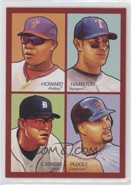 2009 Upper Deck Goudey - 4-in-1 - Red #35-71 - Ryan Howard, Josh Hamilton, Miguel Cabrera, Albert Pujols