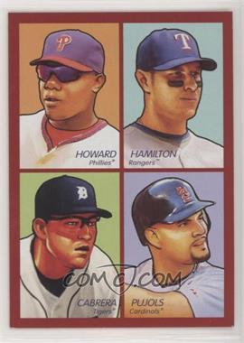 2009 Upper Deck Goudey - 4-in-1 - Red #35-71 - Ryan Howard, Josh Hamilton, Miguel Cabrera, Albert Pujols