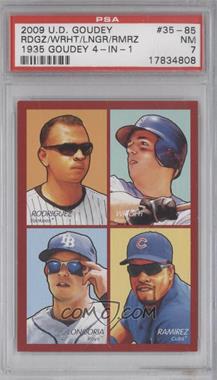 2009 Upper Deck Goudey - 4-in-1 - Red #35-85 - David Wright, Aramis Ramirez, Evan Longoria, Alex Rodriguez [PSA 7 NM]