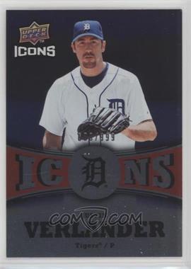 2009 Upper Deck Icons - Icons - Red #IC-VE - Justin Verlander /999