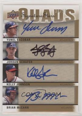 2009 Upper Deck Signature Stars - Signature Quads #S4-ESJM - Yunel Escobar, Jordan Schafer, Kelly Johnson, Brian McCann /25