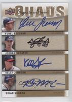 Yunel Escobar, Jordan Schafer, Kelly Johnson, Brian McCann #/25