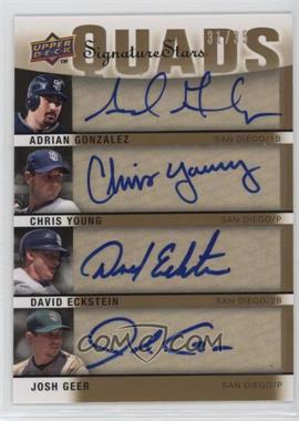 2009 Upper Deck Signature Stars - Signature Quads #S4-GYEG - Adrian Gonzalez, David Eckstein, Chris Young, Josh Geer /35