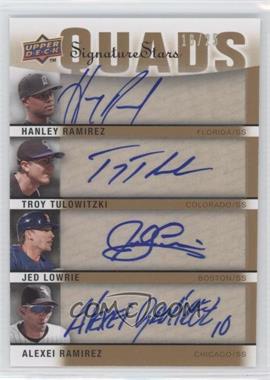 2009 Upper Deck Signature Stars - Signature Quads #S4-RTLR - Alexei Ramirez, Jed Lowrie, Hanley Ramirez, Troy Tulowitzki /25