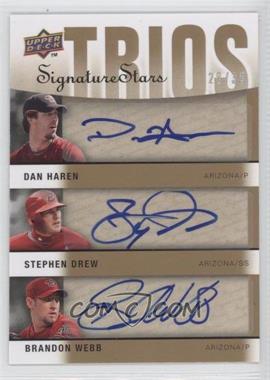 2009 Upper Deck Signature Stars - Signature Trios #S3-HDW - Dan Haren, Stephen Drew, Brandon Webb /35