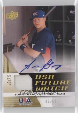 2009 Upper Deck Signature Stars - USA Future Watch Jersey Autographs - Patch #UFWA-9 - Sonny Gray /50