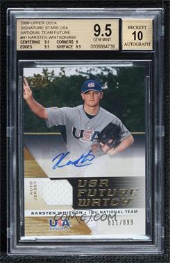 2009 Upper Deck Signature Stars - USA Future Watch Jersey Autographs #UFWA-41 - Karsten Whitson /899 [BGS 9.5 GEM MINT]