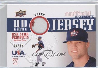 2009 Upper Deck Signature Stars - USA Star Prospects - UD Game Jersey Patch #GPU-23 - Bryce Brentz /25
