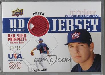 2009 Upper Deck Signature Stars - USA Star Prospects - UD Game Jersey Patch #GPU-40 - Asher Wojciechowski /25 [Noted]