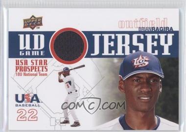 2009 Upper Deck Signature Stars - USA Star Prospects - UD Game Jersey #GJU-14 - Brian Ragira