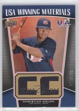 2009 Upper Deck Signature Stars - USA Winning Materials #UWM-22 - Christian Colon /499