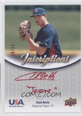 2009 Upper Deck USA Baseball Box Set - Inscriptions National Team - Red Ink #INNT-CB - Chad Bettis /25
