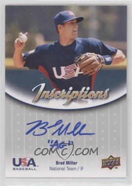 2009 Upper Deck USA Baseball Box Set - Inscriptions National Team #INNT-BM - Brad Miller