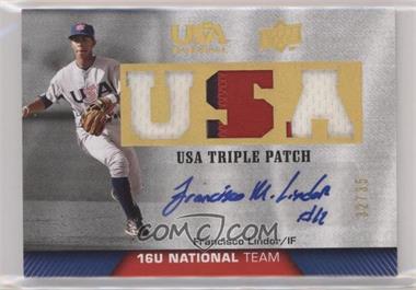 2009 Upper Deck USA Baseball Box Set - Triple Jersey 16U National Team - Patch Autographs #TP16U-FL - Francisco Lindor /35