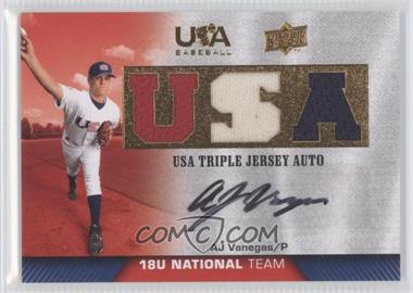 2009 Upper Deck USA Baseball Box Set - Triple Jersey 18U National Team - Autographs #TJA18U-AV - AJ Vanegas