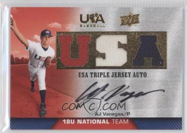 2009 Upper Deck USA Baseball Box Set - Triple Jersey 18U National Team - Autographs #TJA18U-AV - AJ Vanegas