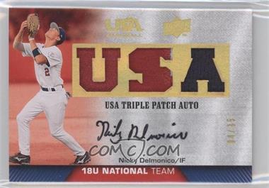 2009 Upper Deck USA Baseball Box Set - Triple Jersey 18U National Team - Patch Autographs #TPA18U-ND - Nicky Delmonico /35