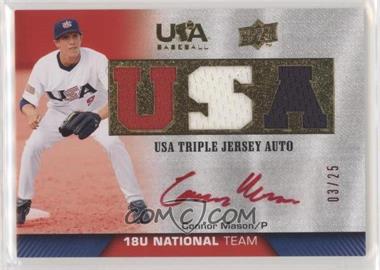 2009 Upper Deck USA Baseball Box Set - Triple Jersey 18U National Team - Red Ink Autographs #TJA18U-CM - Connor Mason /25