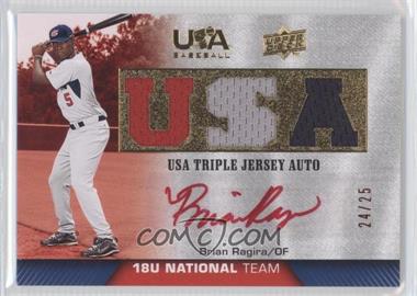 2009 Upper Deck USA Baseball Box Set - Triple Jersey Autograph 18U National Team - Red Ink #TJA18U-BR - Brian Ragira /25