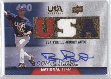 2009 Upper Deck USA Baseball Box Set - Triple Jersey National Team - Autographs #TJANT-BB - Bryce Brentz