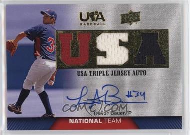 2009 Upper Deck USA Baseball Box Set - Triple Jersey National Team - Autographs #TJANT-TB - Trevor Bauer