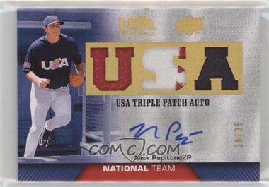 2009 Upper Deck USA Baseball Box Set - Triple Jersey National Team - Patch Autographs #TPANT-NP - Nick Pepitone /35
