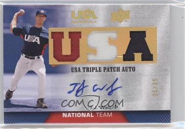 2009 Upper Deck USA Baseball Box Set - Triple Jersey National Team - Patch Autographs #TPANT-TW - T.J. Walz /35