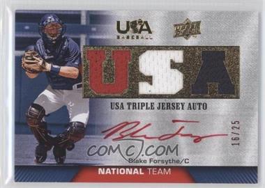 2009 Upper Deck USA Baseball Box Set - Triple Jersey National Team Autographs - Red Ink #TJANT-BF - Blake Forsythe /25