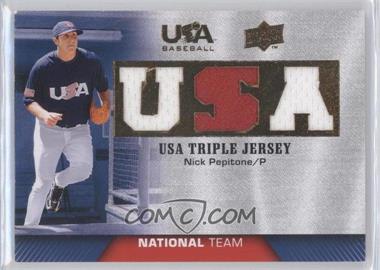 2009 Upper Deck USA Baseball Box Set - Triple Jersey National Team #TJNT-NP - Nick Pepitone