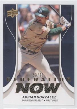 2009 Upper Deck Update - Series 1 & 2 Fat Packs Generation Now - Gold #GN3 - Adrian Gonzalez /99