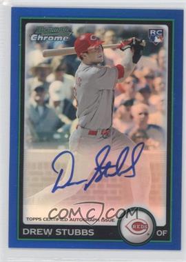 2010 Bowman - [Base] - Chrome Blue Refractor Rookie Autographs #212 - Drew Stubbs /250