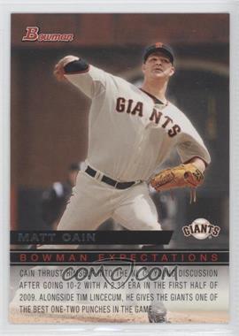 2010 Bowman - Expectations #BE37 - Matt Cain, Zack Wheeler