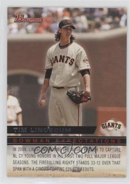 2010 Bowman - Expectations #BE5 - Tim Lincecum, Stephen Strasburg