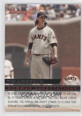 2010 Bowman - Expectations #BE5 - Tim Lincecum, Stephen Strasburg