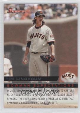 2010 Bowman - Expectations #BE5 - Tim Lincecum, Stephen Strasburg