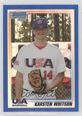 2010 Bowman Chrome - 18U USA Team - Blue Refractor #USA18-BC19 - Karsten Whitson /250 [EX to NM]