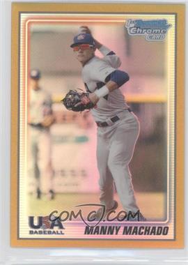 2010 Bowman Chrome - 18U USA Team - Gold Refractor #USA18-BC10 - Manny Machado /50