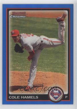 2010 Bowman Chrome - [Base] - Blue Refractor #113 - Cole Hamels /150